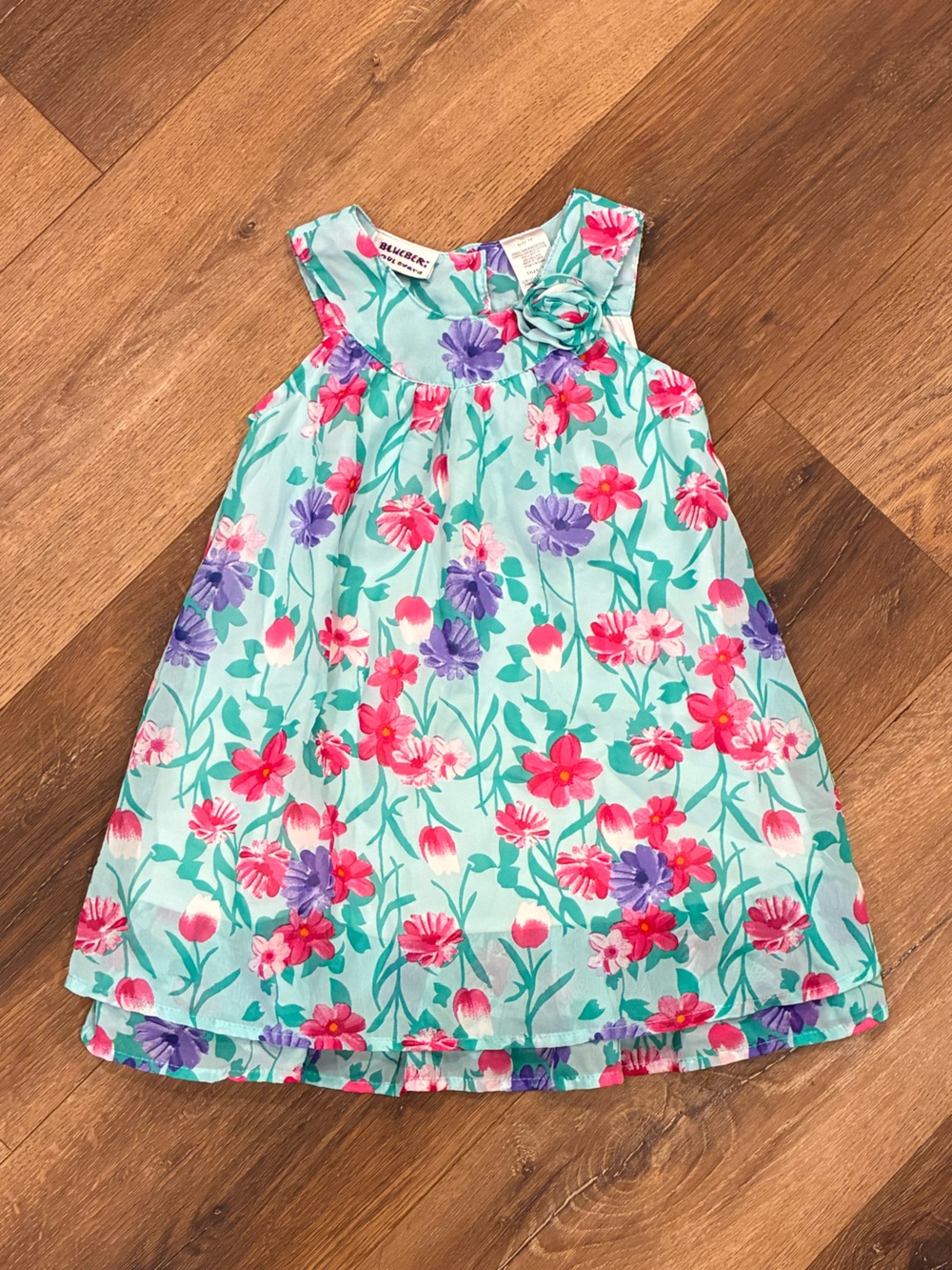 Blueberi Boulevard Blue Floral Spring Summer Dress Outfit 3T